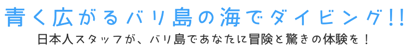 青く広がるバリ島の海でダイビング